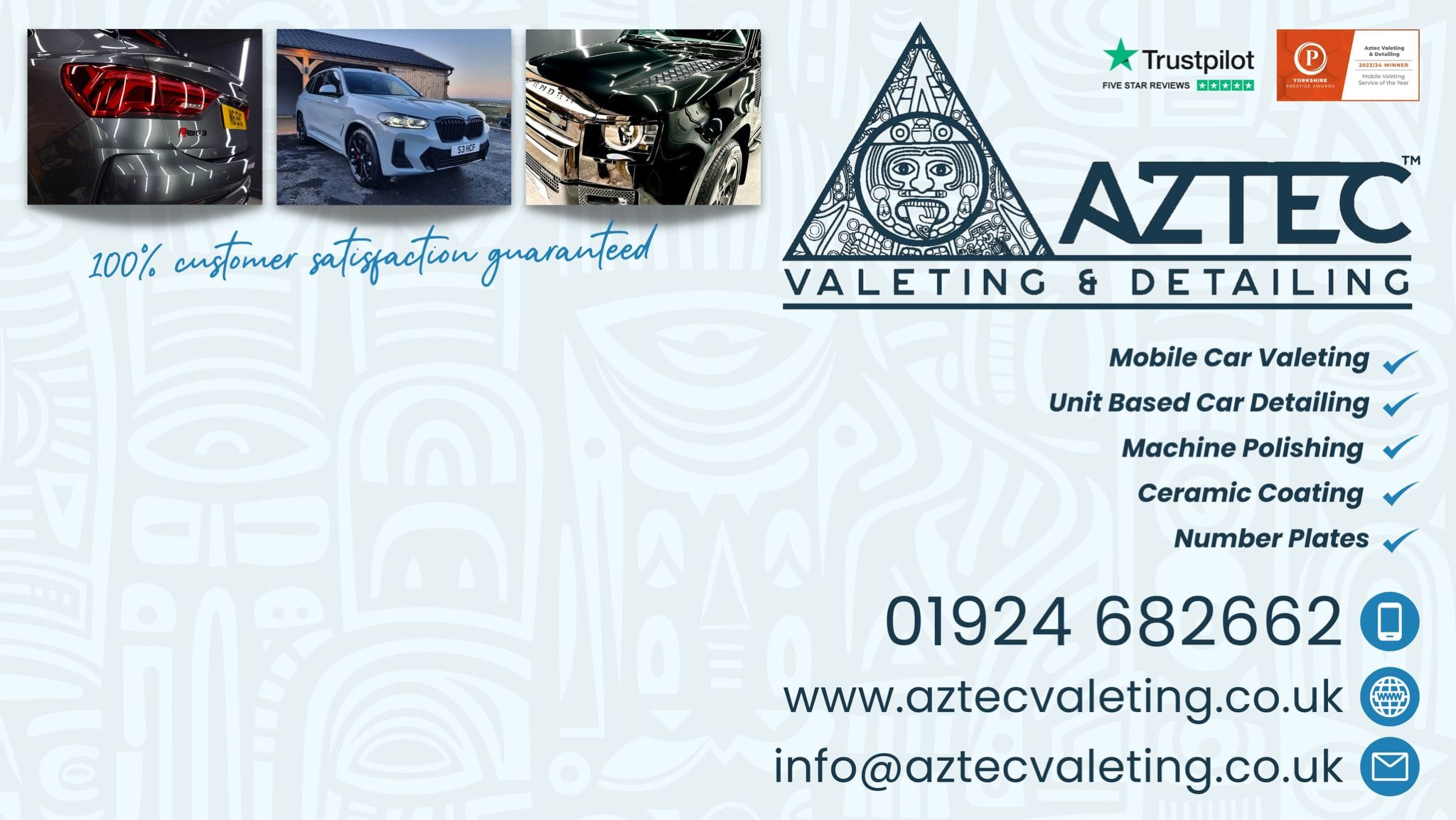 Aztec Valeting & Detailing | Professional Mobile Car Valeting Service | Car Detailing Service | Number Plates in Wakefield